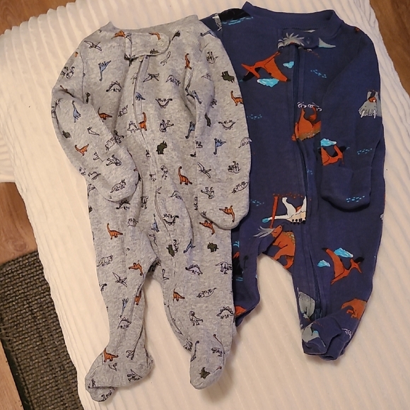 Baby's One Piece Pajamas - Gray and Blue - Picture 1 of 4